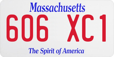 MA license plate 606XC1