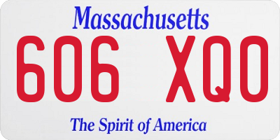 MA license plate 606XQ0