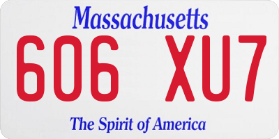 MA license plate 606XU7