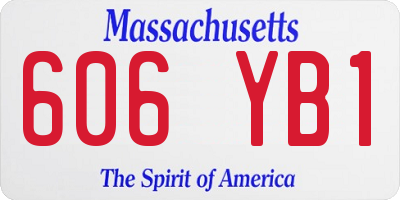 MA license plate 606YB1