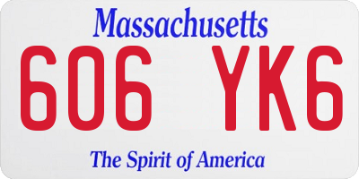 MA license plate 606YK6