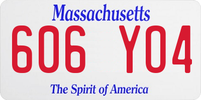 MA license plate 606YO4