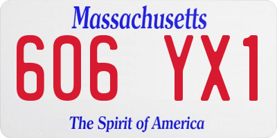 MA license plate 606YX1