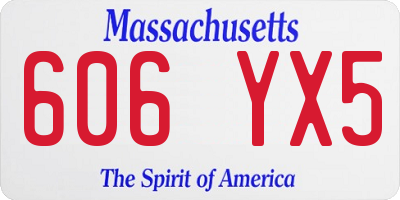 MA license plate 606YX5