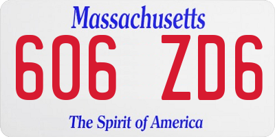 MA license plate 606ZD6