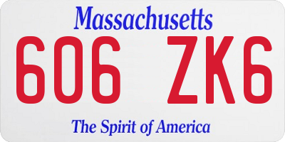 MA license plate 606ZK6
