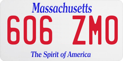 MA license plate 606ZM0