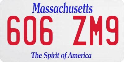 MA license plate 606ZM9