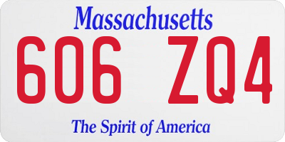MA license plate 606ZQ4