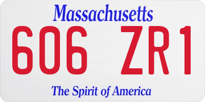 MA license plate 606ZR1