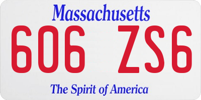 MA license plate 606ZS6