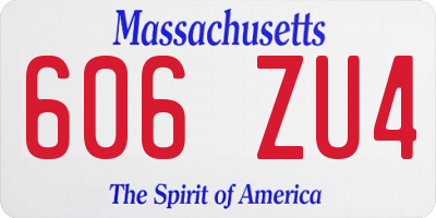MA license plate 606ZU4