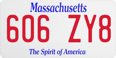 MA license plate 606ZY8