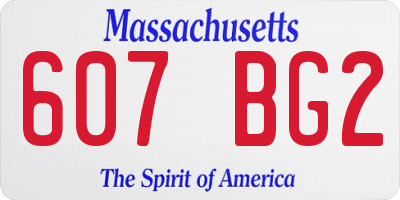 MA license plate 607BG2