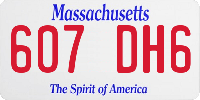 MA license plate 607DH6