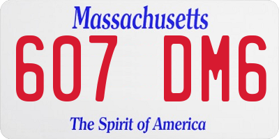 MA license plate 607DM6