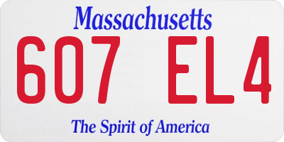 MA license plate 607EL4