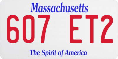 MA license plate 607ET2
