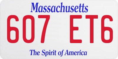 MA license plate 607ET6