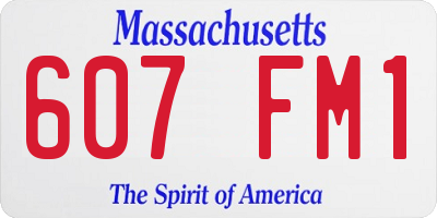 MA license plate 607FM1