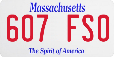 MA license plate 607FS0