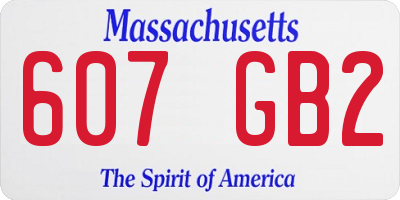 MA license plate 607GB2