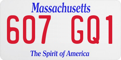 MA license plate 607GQ1