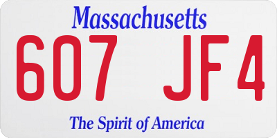 MA license plate 607JF4