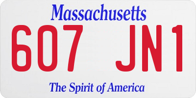 MA license plate 607JN1
