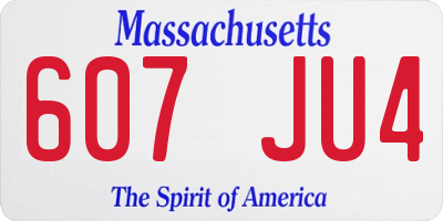 MA license plate 607JU4
