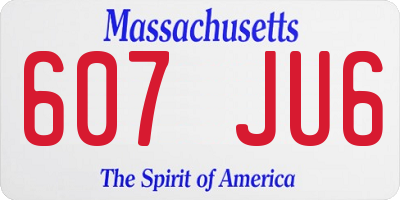 MA license plate 607JU6