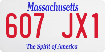 MA license plate 607JX1