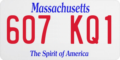 MA license plate 607KQ1