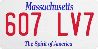 MA license plate 607LV7