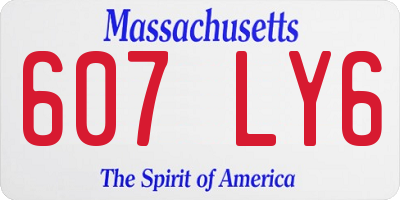 MA license plate 607LY6
