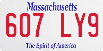 MA license plate 607LY9