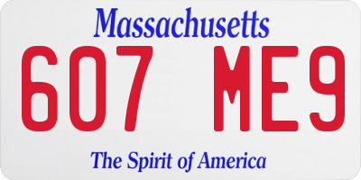 MA license plate 607ME9
