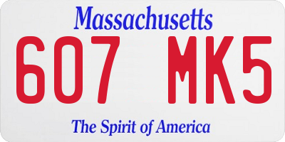 MA license plate 607MK5