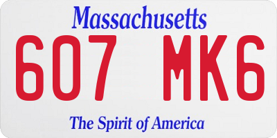MA license plate 607MK6