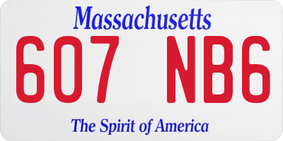 MA license plate 607NB6