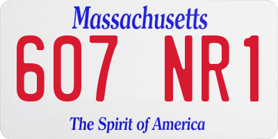 MA license plate 607NR1