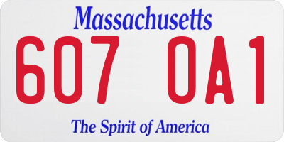 MA license plate 607OA1