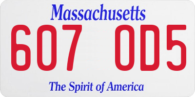 MA license plate 607OD5