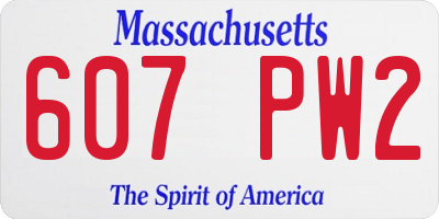 MA license plate 607PW2