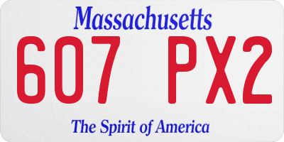MA license plate 607PX2