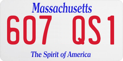MA license plate 607QS1