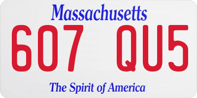 MA license plate 607QU5