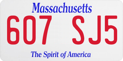 MA license plate 607SJ5