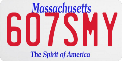 MA license plate 607SMY