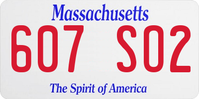 MA license plate 607SO2
